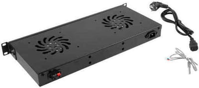 Lanberg AK-1502-B - 1U Fan Unit with LCD