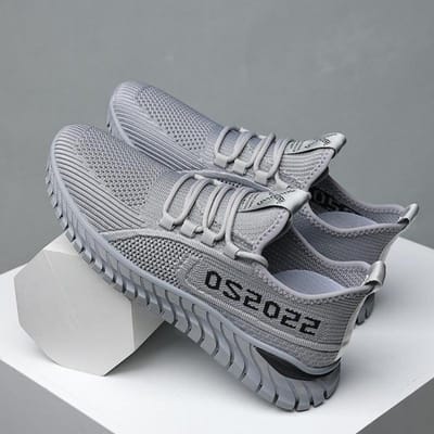 Buiten Casual Trend Mesh Zachte Zool Set Voeten Hardloopschoenen Comfortabele Heren Hakken Sport Buitenzool Ademende Stof 44 gray