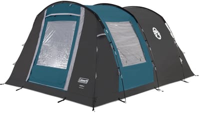 Coleman Cook 4 tent – 4 Persoons tunneltent – UV Guard zonbescherming - Brandvertragend materiaal – Grijs/blauw