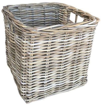 Vierkante rotan mand - 50x50xH50 cm - open mand - rotan opberger - rotan kastmand