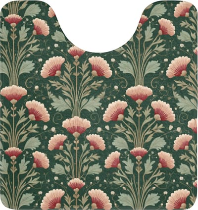 WC mat met uitsparing 55x60 cm - Antislip - Patroon - Botanisch - Kleurrijk - Toiletmat met uitsnijding - Vloermat - Douchemat - Toilet tapijt - Toiletmatten