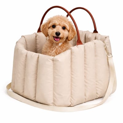 House of Balance Hondendtas - Kleine honden tot 3 kg - Light Kaki - Hondentas Auto - Draagzak Hond - Draagtas Hond - Huisdier draagtas - Maat M
