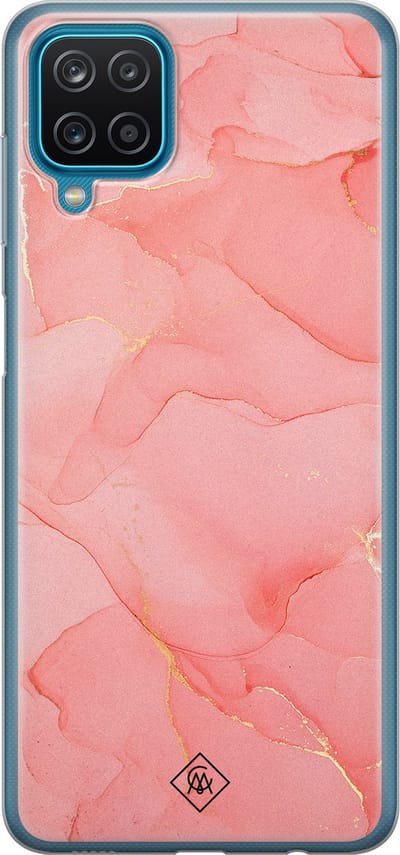 Casimoda® hoesje - Geschikt voor Samsung A12 - Marmer Roze - Backcover - Siliconen/TPU - Roze