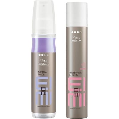 Wella Professionals Care EIMI Thermal Image Heat Protection 150ml with Mistify Me Strong Hairspray 300ml Styling Bundle