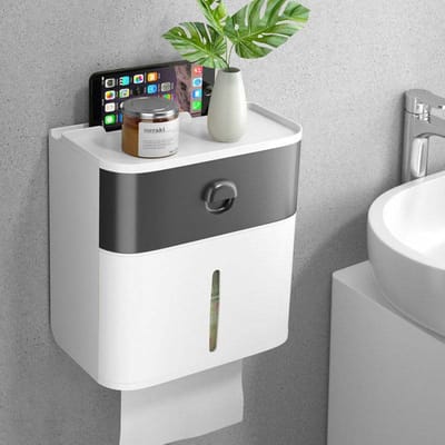Dozen voor toiletpapier Waterdicht toiletpapier Toiletpapierplank Toilet Opbergdoos voor wandmontage 21 * 21 * 12 cm