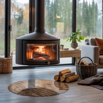 Coloray Vloerplaat Houtkachel - Plaat voor Onder Kachel - 80 cm x 80 cm - Kachel Vloerplaat - Bruin Vloerplaat Kachel - Onderplaat - Vloerplaat Openhaard - Houtkachel Accessoires - Onderplaat Voor Houtkachel