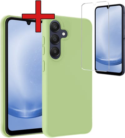 Hoesje - Met Screenprotector - Geschikt voor Samsung Galaxy A26 - Sterk & Shockproof - Telefoon Hoes - Back Cover - Siliconen Case - Telefoonhoes - Groen