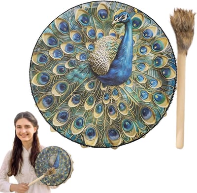 Sjamanentrommel Handgemaakt - Spiritueel Instrument - Meditatie Muziek - Traditioneel Ontwerp - 25cm Diameter