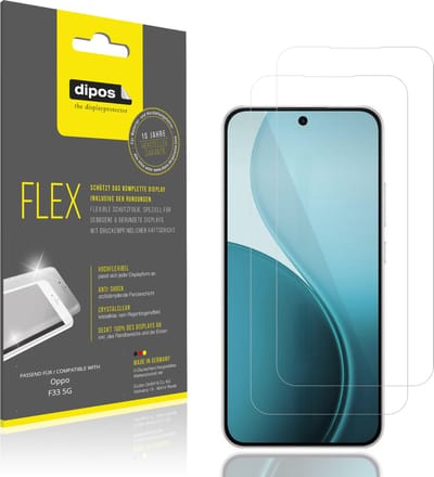 dipos – 2x Beschermfolie geschikt voor Oppo F33 5G | 3D Full Cover Screenprotector | 100% Passend