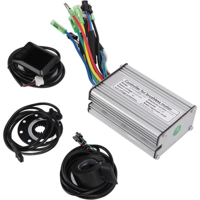 Kit Contrôleur de Moteur Électrique 36V 48V 350W 17A Contrôleur de Moteur Brushless avec Panneau d'Affichage KT LCD7C Capteur Accélérateur gray