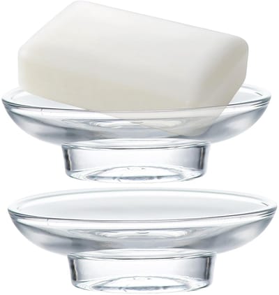 Elegante zeepdoos - Hoogwaardig glas - Antislip ontwerp - 2 stuks