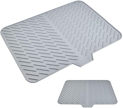 Dailygoods- Afdruipmat Siliconen - Antislip - Opvouwbaar - Ingebouwde Afvoerlip - Grote Afdruipmat (58 x 43 CM) - Milieuvriendelijk