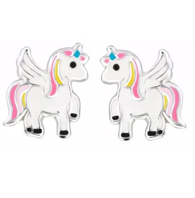 La Rosa Princesa Magic Unicorn Eenhoorn Oorknopjes Echt Zilver - Meisjes Oorstekers Magische Paard Kinder oorbellen