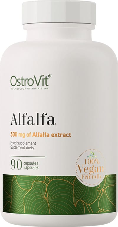 OstroVit - Alfalfa - VEGE - 90 capsules - Medicago sativa L. - luzerne-extract - Waardevolle Vitaminen & Mineralen - 100% vegan en zonder toevoegingen