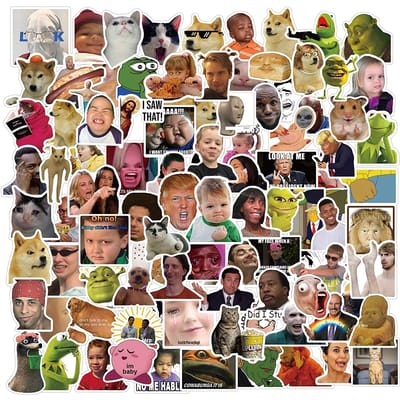 50 100 Stuks Grappige Meme Stickers Laptop Telefoonhoes Notitieboek Waterfles Speelgoed Trendy Vinyl Doe-het-zelf Decoratie Sticker Voor Kinderen Tieners black
