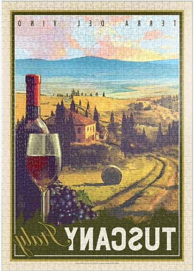 Legpuzzel Toscane - Wijnland Poster - Ontspannen Puzzelen - Hoge Resolutie Print - 1000 Stukjes - Multicolor