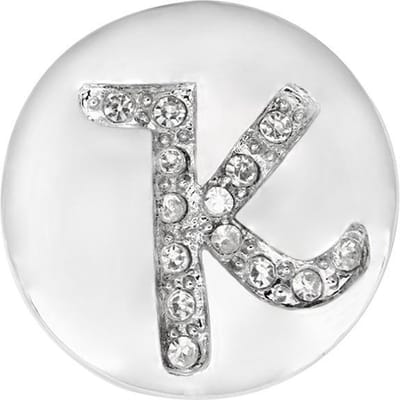 Quiges - Dames Click Button Drukknoop 18mm Alfabet K - EBCM155