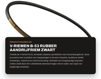 Dailygoods- Aandrijfriem Rubber - Neopreen - 133" x 0,63" x 0,47" - Trapeziumontwerp - Flexibel - Geschikt voor diverse sectoren - Riem