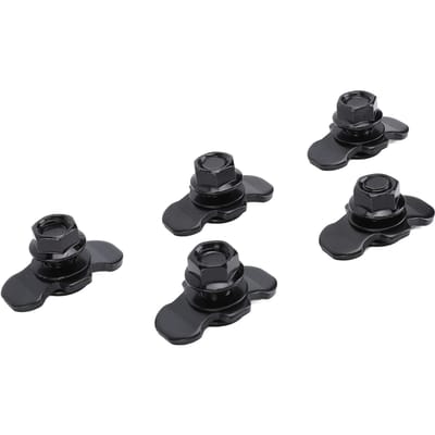 5 pièces L Rail Double Languette Goujon Fileté Écrou Raccord M10x20mm pour Plateau de Camion Remorque Contrôle de Charge Pick-up Camping-car VTT Noir Black noir