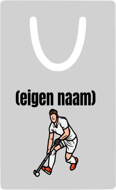 Hacebo® - hockey man met eigen naam metalen boekenlegger - Hockey - atleten - iemand die houdt van hockey - verjaardag - cadeau - kado Bladwijzer boekenleggers - 7.6 cm x 5cm