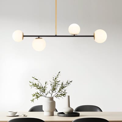 LumenXL Design hanglamp Davy, 4-lichts - melkwit