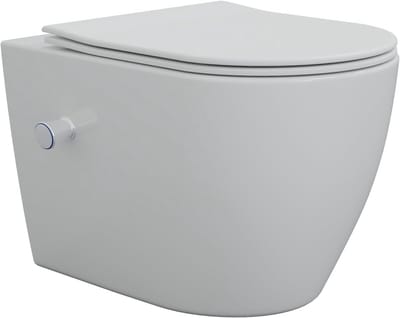 Hangtoilet Bidetfunctie - Wandcloset Set - Moderne Badkamer - Spoelrandloos Keramiek - 490 mm Diep - Wit