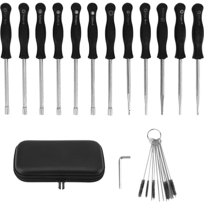 Carburateur Afstelset met 12 Schroevendraaiers 1 String Stalen Borstel Comfort Grip Carburateur Reparatie gray