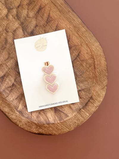 Haarspeldje Soft Hearts - Roze - Alligator Haarspeldje - Haarspeldjes voor Meisjes - Haaraccessoires voor Kinderen