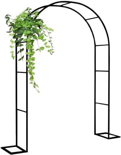 Huwelijksboog Metaal - Tuinboog Prieel - Bruiloft Decoratie - Roestbestendig Latwerk - 280 cm breed - Zwart