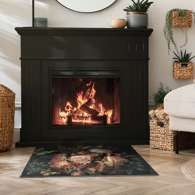 Coloray Vloerplaat Houtkachel - Vloerplaat Openhaard - 80 cm x 60 cm - Houtkachel Accessoires - Groente Vloerplaat Kachel - Plaat Kachel - Plaat voor Onder Houtkachel - Open Haard Accessoires - Onderplaat