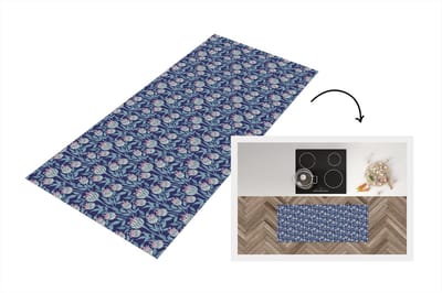 Keukenloper - Loper keuken - Bloemen - Patroon - Natuur - 120x50 cm - Keukenloper vinyl