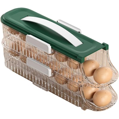 Récipient à œufs pour réfrigérateur Accès facile Gain de place Transparent Boîte de rangement pour œufs pour porte latérale de réfrigérateur gray
