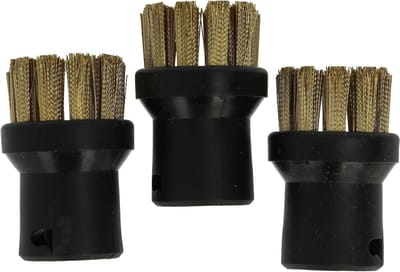 Ronde Borstels - Stoomreiniger Accessoires - Hardnekkig Vuil Verwijderen - Voor Kieren en Hoeken - 3 Stuks - Goud Zwart