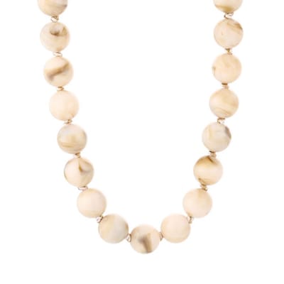 Bijoutheek Collier Kralen Resin Statement Beige