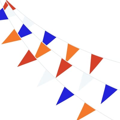 Jumada's Slingers - Koningsdag - Versiering - Vlaggenlijn - EK - WK - Slinger - Vlaggetjes - Rood - Wit - Blauw - Oranje