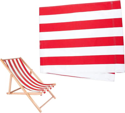 Allecto - Strandstoel stof - Strandligstoel stof en vervangingsstof - Rood en wit gestreept - Oxford canvas - Zwembad zonnebad - Geschikt voor stoel en ligstoel - Rood en wit gestreept Alexandria stof, 1,1 x 0,4 m.