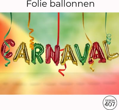 Design407.nl - Folie ballonnen Carnaval - Rood Geel Groen - Carnaval - Vastelaovend - Carnaval decoratie - Carnaval accessoires - Carnaval versiering - Limburg - Ballon - Folieballon