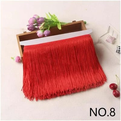 10M 10-30cm Meetee Franje Kwastjes Franjes voor Tassen Decoratieve Afwerkingen Franjes voor Gordijnen Kleding Kant Lint Stof Accessoires 20cm