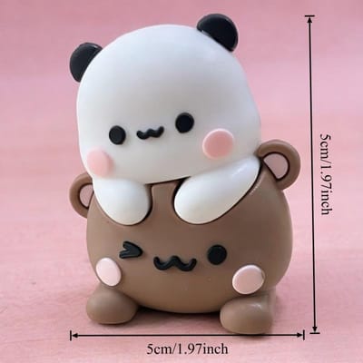 Kawaii Bubu en Dudu Ornament Schattige Anime Panda Yier Figuur Taart Decoratie Koppel Cadeau Present Bureau Ornament Valentijnsdag Cadeau Cadeaus white