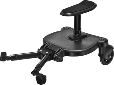 Meerijdplankje Kinderen - Buggy Board - Gezinsuitjes Maken - Zitje en Staan - Tot 25kg - Zwart
