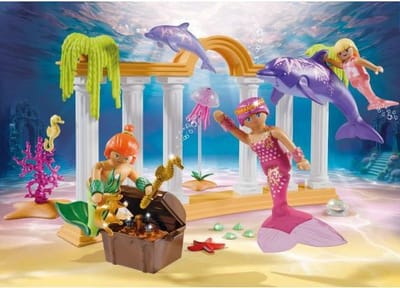 PLAYMOBIL | Promo Pack | Zeemeermin- Schat met dolfijnen | Speelgoed voor kinderen vanaf 4 jaar | Cadeau voor kinderen | Stimuleert creativiteit & magisch rollenspel | Sprookjesachtig onderwateravontuur met figuren | 71861