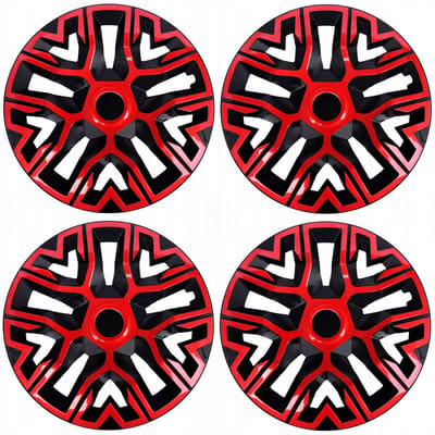 Universele wieldoppen 14'' NRM De Beste Bicolor rood/zwart 4 stuks