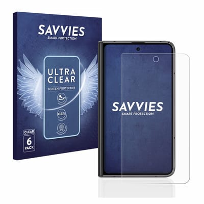 Savvies - Screenprotector voor Google Pixel Fold (Extern Beeldscherm) - Folie Beschermfolie transparant 6 Stuks