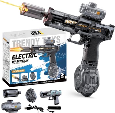 Elektrisch waterpistool - automatisch waterpistool met vizier - elektrisch waterpistool - buitenspeelgoed - water speelgoed - zwart