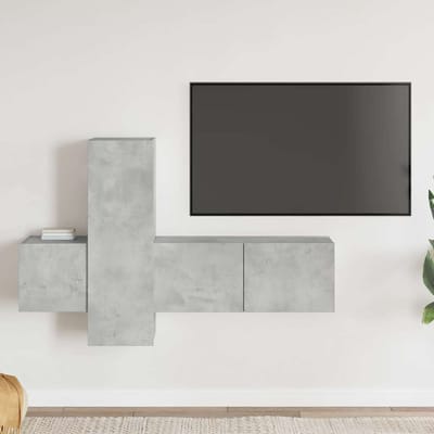 vidaXL - 3-delige - Tv-meubelset - bewerkt - hout - betongrijs
