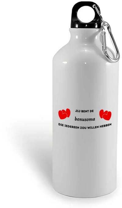 Hacebo® - jij bent de bonusoma die iedereen zou willen hebben waterfles - Oma - geweldige oma - liefste oma - verjaardag - cadeau - kado - bedankje - geschenk - water fles - 400ML