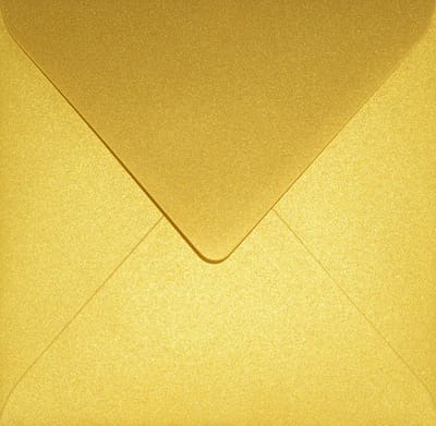 Metallic (parelmoer) gouden enveloppen vierkant K4-153 - 153 x 153 mm - 25 stuks - NK natgelijmde - 120 gram - Aster Metallic - Netuno