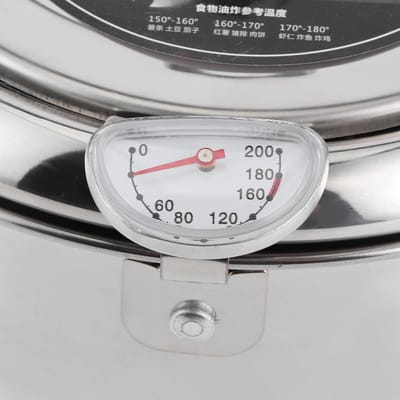 Friteuse met Thermometer - Japanse Pan - Perfect Frituren - Roestvrij Staal - 25 x 22 x 11 cm - Zilver