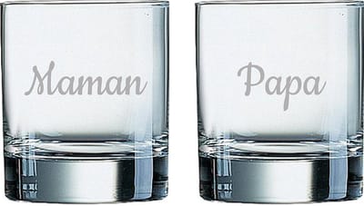 Whiskeyglas gegraveerd - 20cl - Maman & Papa