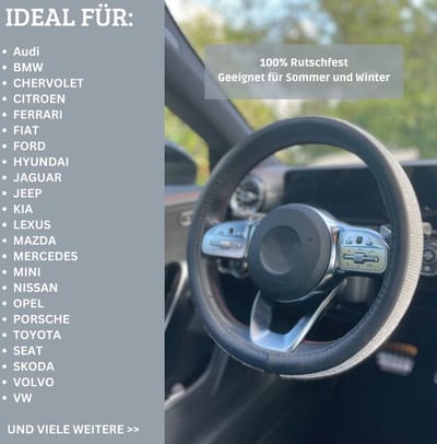 Antislip Stuurhoes met Strasssteen - Universele Maat 36,5 - 38 cm Ø - Luxe en Duurzaam Autoaccessoire